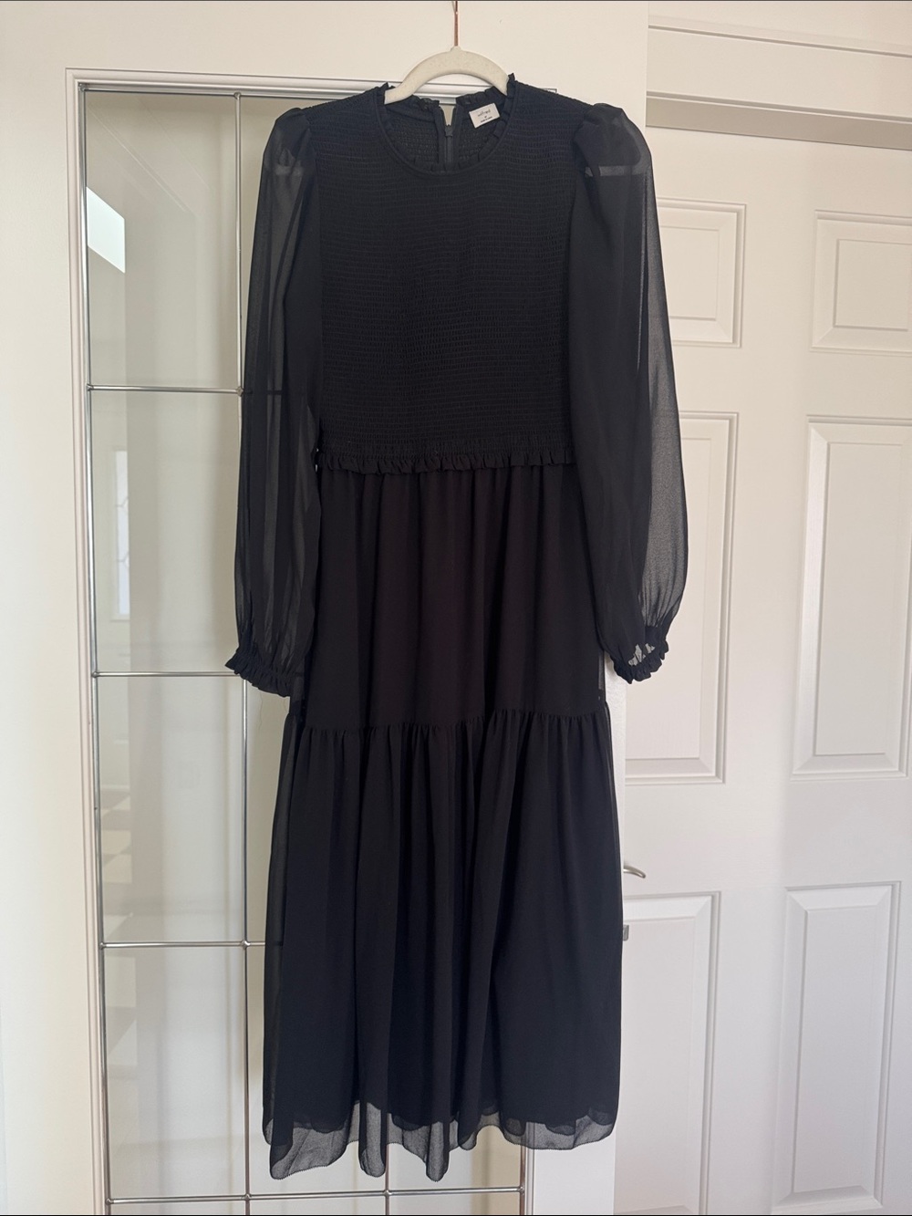 Black Long Sleeve Midi Dress